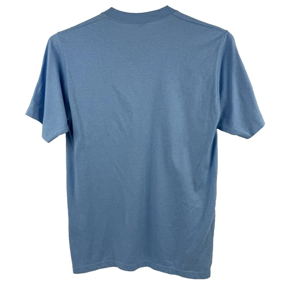 VTG Jerzees Pocket T-Shirt Thin Sz Small Blue NFM Nebraska Furniture‎ Mart S.S.